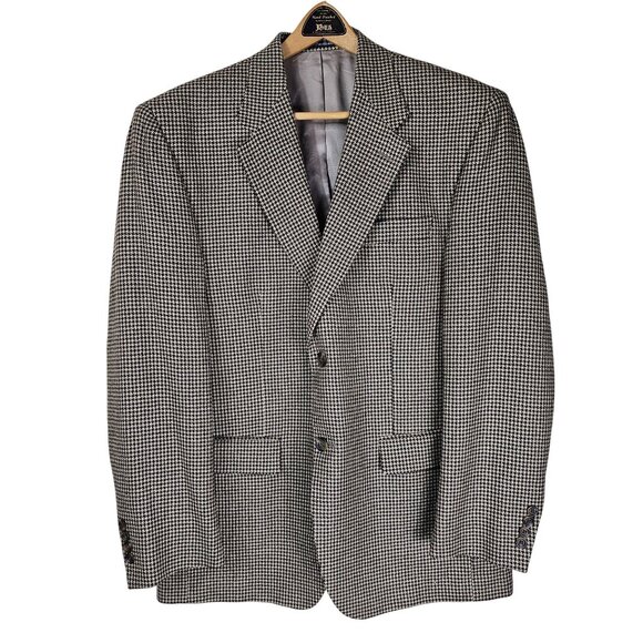 Lauren Ralph Lauren Wool Houndstooth Blazer Sport Coat 42R Quiet Luxury Academia - Picture 1 of 10